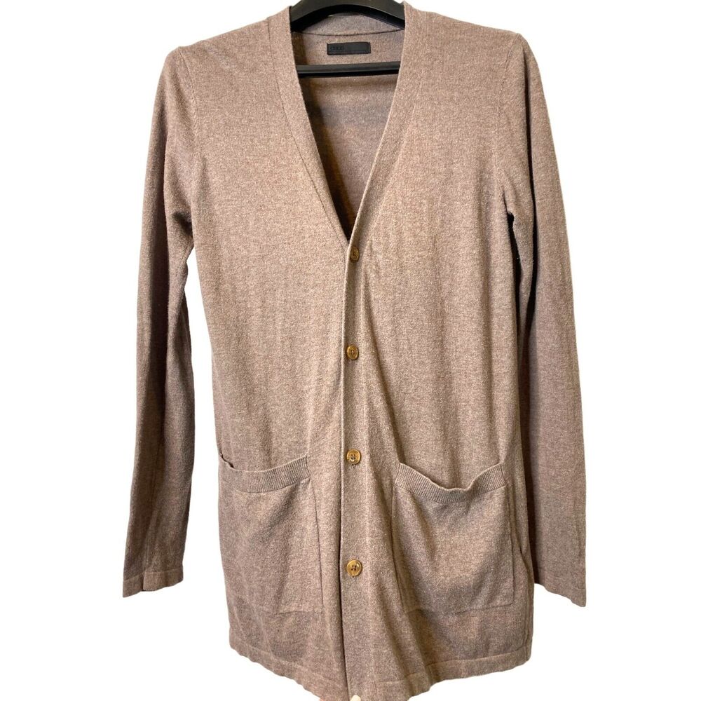ASOS Oversized Button Down Stretch Cardigan Sweater Patch Pocket VNeck XXS Brown